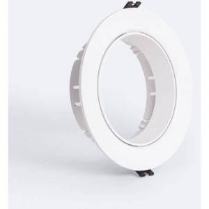 Collerette Downlight Conique Encastrable Orientable Pour Ampoule Led Gu10 Ar111 Coupe &Oslash;135 Mm Blanc
