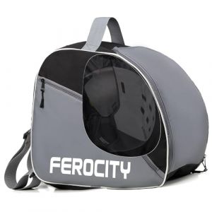 Sac Premium pour chaussures de ski, sac pour rollers, sac pour patins avec poche pour casque Gris-Noir.