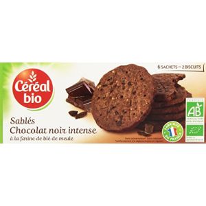 Céréal bio Sablés Chocolat Noir Intense 6 Sachets de 2 Biscuits 132 g