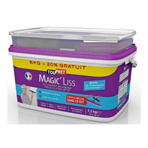 Image de Toupret Enduit Magic'Liss 7,2 kg - 6kg +20% - kit compket de lissage incluant 2 outils