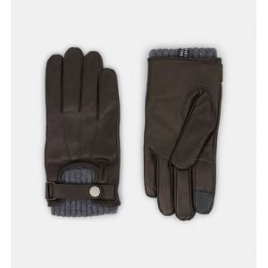 Galeries Lafayette Gants Solal cuir et cachemire fonction tactile Noir - Couleur Noir - Taille 4XL