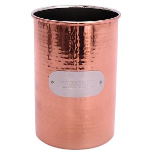 Jardindeco Pot &agrave; ustensiles cuivre martel&eacute; 18 x 12 cm