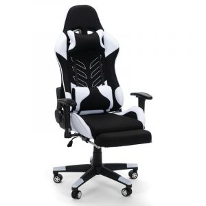Image de Franchi B&uuml;rosessel - Chaise de jeu de bureau ergonomique avec coussin lombaire et cervical Misano