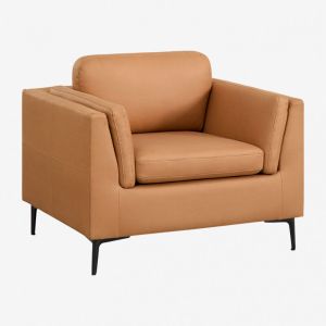 Fauteuil Soren en similicuir SKLUM Camel 75 cm