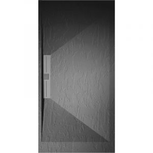 Stano Mirlo - Receveur de douche 70x70 cm extra plat edis en r&eacute;sine surface ardois&eacute;e anthracite Grille inox