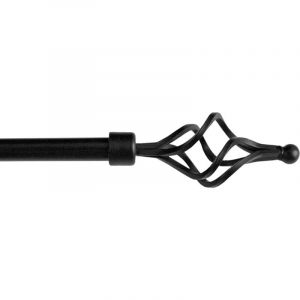 Tringle à Rideau en Fer Vente aux Enchères de Rideaux Anneaux Extensibles 160 300 cm Vortex - Noir