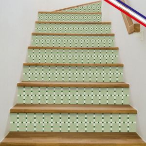 Contremarches adhésives PVC pour escalier - vert - Lot de 5 (18x100 cm)