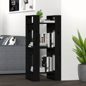 VidaXL Bibliothèque/Séparateur de pièce Noir 41x35x91 cm Pin solide