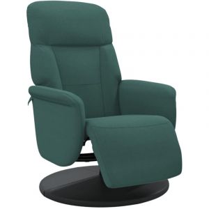 VidaXL Fauteuil inclinable avec repose pied vert foncé velours