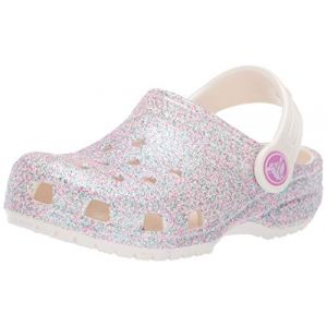 Crocs Classic Glitter Clog K, Sabots Mixte Enfant, Blanc