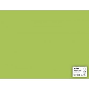 APLI 14257 - Etui de 25 feuilles de carte 170 g/m², 50x65, coloris vert clair