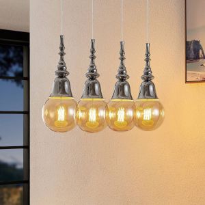 Suspension à intensité variable 'Gesja' en métal pour salon & salle à manger - chromé