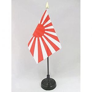 AZ FLAG - Mini Drapeau Japon WWI De Table - 15x10 cm - Drapeau Japonais De Bureau 100% Polyester Avec Hampe Pointe Dorée