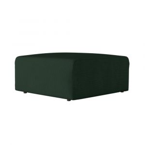 Loungitude Pouf en velours c&ocirc;tel&eacute; - Vert fonc&eacute;