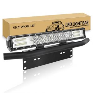 Barre Led SKYWORLD 20 Pouces 288W avec Support Plaque Immatriculation 6000K