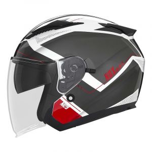 Nox Casque jet N129 Triom blanc/rouge- XS