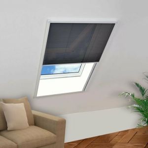 Décoshop26 Moustiquaire plissée pour fenêtre Aluminium 80 x 120 cm DEC022162