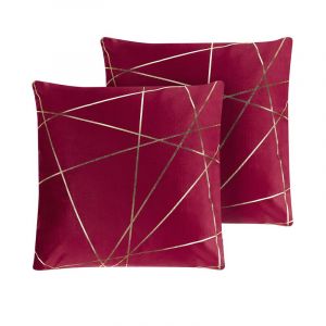 Beliani Coussin décoratif Velours Rouge