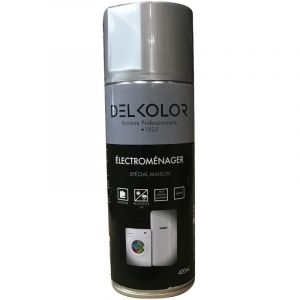 Delkolor - Peinture Spéciale Electroménager en Aérosol 400ml Couleur: Gris métal - Gris métal
