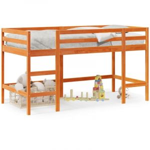 VidaXL Lit mezzanine enfants avec échelle 90x200 cm bois de pin massif