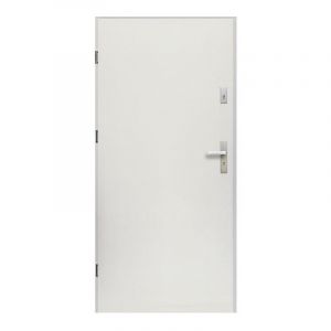 Image de Porte d'entrée en acier pleine H 207 x l 100 cm blanc poussant gauc AGUEDA Blanc