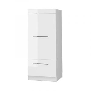 Vicco - Armoire micro-ondes Fame-Line, Blanc Haute brillance, 60 cm