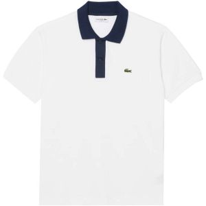Lacoste Polo Classic Fit Col Contrasté L.12.12 manches courtes blanc bleu marine - M