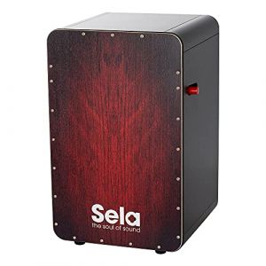 Image de Sela Ca Black Pro Cajon caisse claire avec système On/Off et Clap Corners Rouge