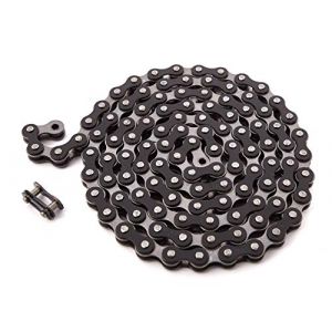 KHE Bikes BMX Chaîne Fixie 112 maillons gauche 1/2" x 1/8", seulement 385 g, avec chaîne antivol I4 - nombreuses couleurs, Noir