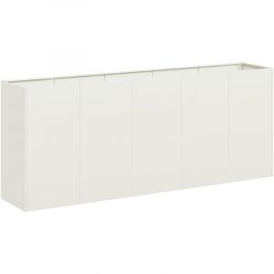 VidaXL Jardini&egrave;re blanc 200x40x80 cm acier lamin&eacute; &agrave; froid
