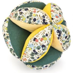 Doudou et Compagnie BOH’AIME Balle Sensorielle lion – Balle Montessori Tissu Imprimé Fleuri – Développement Éveil Sensoriel Bébé – Ultra Douce – Dès la Naissance - DC4227