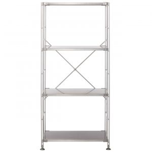 &Eacute;tag&egrave;re en acier inoxydable &eacute;troite ‐ 4 niveaux (Dont Eco‐part. 0,82 &euro;)