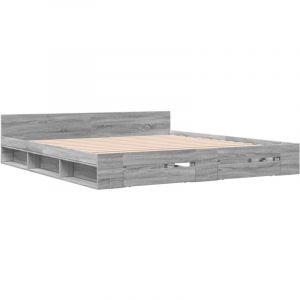 VidaXL Cadre De Lit À Tiroirs Sonoma Gris 180x200 Cm Bois D'ingénierie