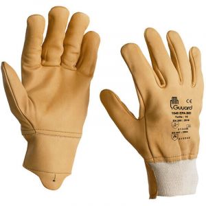 Gants poignets tricot oléohydrofuge en cuir 1549 EPA BEI sachet de 10 paires taille 8 - GUYARD