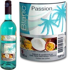 Image de Cocktail Plaisirs Bleu des îles - Boisson aromatisée passion à base de vin blanc (75cl)