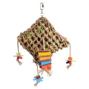 Flamingo Jouet d'oiseaux Papyr Filet perroquet carr&eacute; Multicolore 45 cm