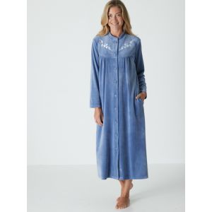 Robe de chambre en maille velours - Couleur 38/40, 42/44, 46/48, 50/52, 54/56, 58/60, 62/64 - Taille Bleu