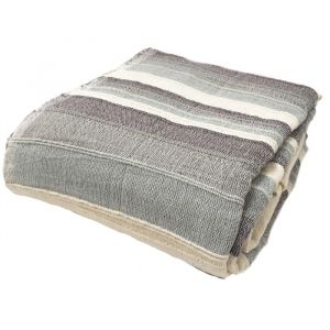 Tendance Perso - Plaid jet&eacute; de canap&eacute; / jet&eacute; de lit tiss&eacute; - AKOLA - 180x220 cm - Gris - 100% coton - grand boutis en cama&iuml;eu