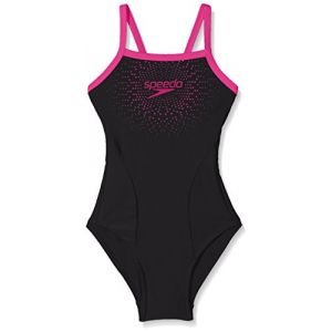 Speedo Fille Gala Logo Bain 1 pièce Muscleback noir/rose 16 (176)