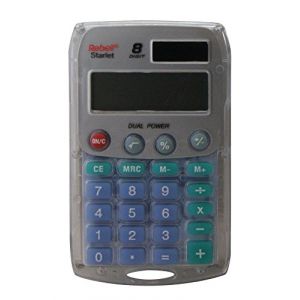 Rebel 77234A Calculatrice de poche 8 chiffres solaire-pile
