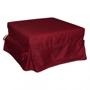 Image de Alter Pouf convertible en lit, en tissu capitonné, filet et matelas inclus, cm 75x75h42 cm, couleur Rouge