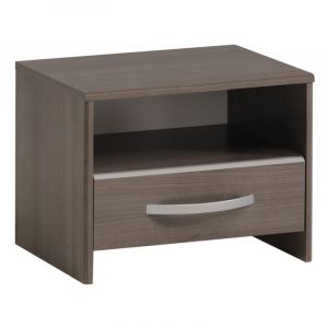 Parisot Table de Chevet 1 Niche & 1 Tiroir "Sherif" 44cm Noyer