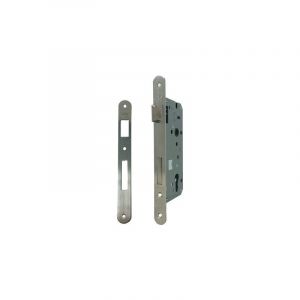 YALE Y52X00600S2 - Serrure à larder pour portes en bois, Finition nickelé satiné, Avec façade à bord carré, Axe 60mm, Entraxe 85mm