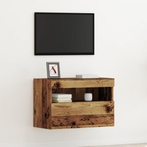 VidaXL Meuble tv avec &eacute;clairage led Bois ancien 60x30x40 cm