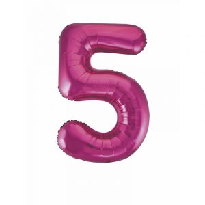 Unique Party Ballon géant chiffre 5 fuchsia