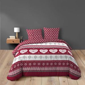 Douceur d'int&eacute;rieur, Parure 3 Pi&egrave;ces (240 x 220 cm) Alpage, 100% Coton