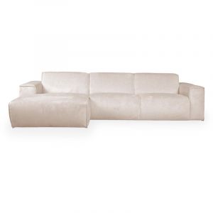 Giulia - Canapé d'angle en tissu beige - Angle gauche
