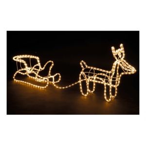 AC-Déco Décoration lumineuse renne et luge - 97 x 24 cm