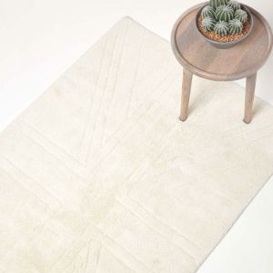 Tapis Union Jack Tufté - Uni - Ivoire 90 X 150cm