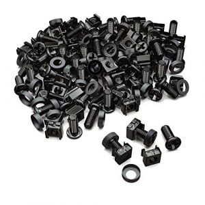 Boulons et écrous de cage - deleyCON - M6 - Noir - Kit de 50 pièces - Acier